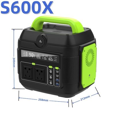 576wh Солнечный вход портативная электростанция 600W Внешний кемпинг USB C-тип DC AC выход