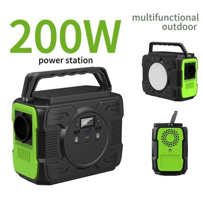 12V/3A Тип C Вход/выход 200 Вт Кампинговая солнечная электростанция с литиевой батареей