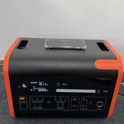 Портативный кемпинг 2200W электростанция с беспроводной зарядкой 15W LiFePO4 UPS солнечная панель