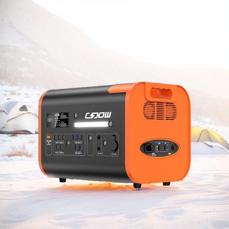 Чистый синусовой волновой инвертор 2200W LiFePO4 Черный портативный солнечный генератор для резервного питания
