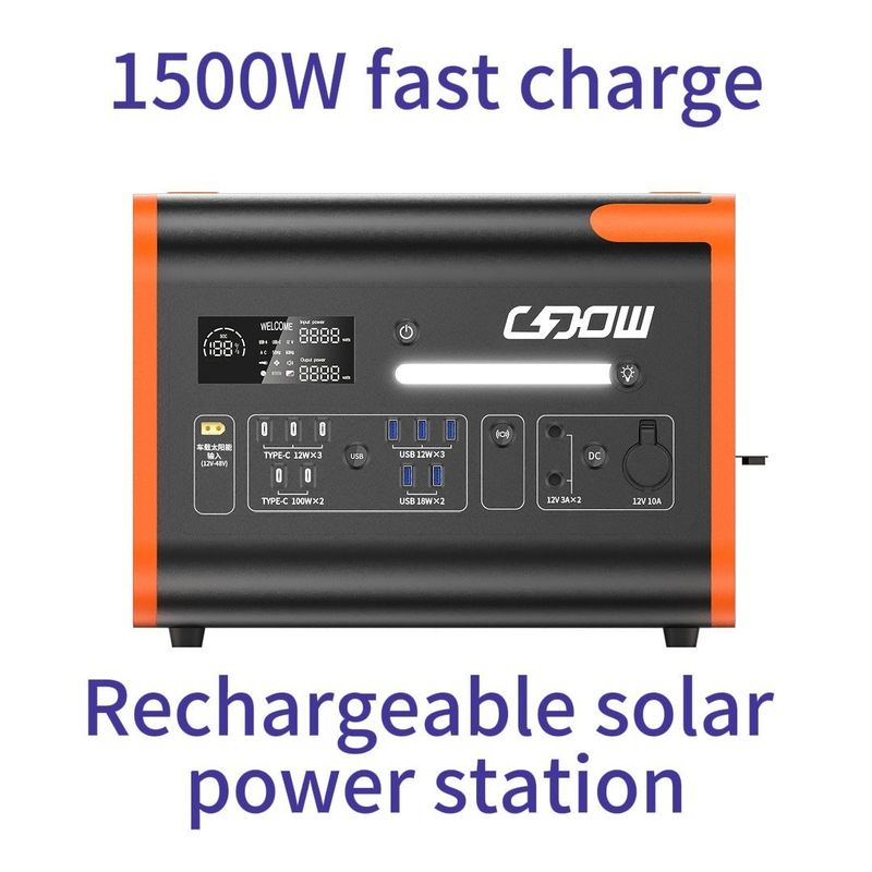 Портативная солнечная электростанция 2200W LiFePO4 генератор батарей для семьи и чрезвычайных ситуаций
