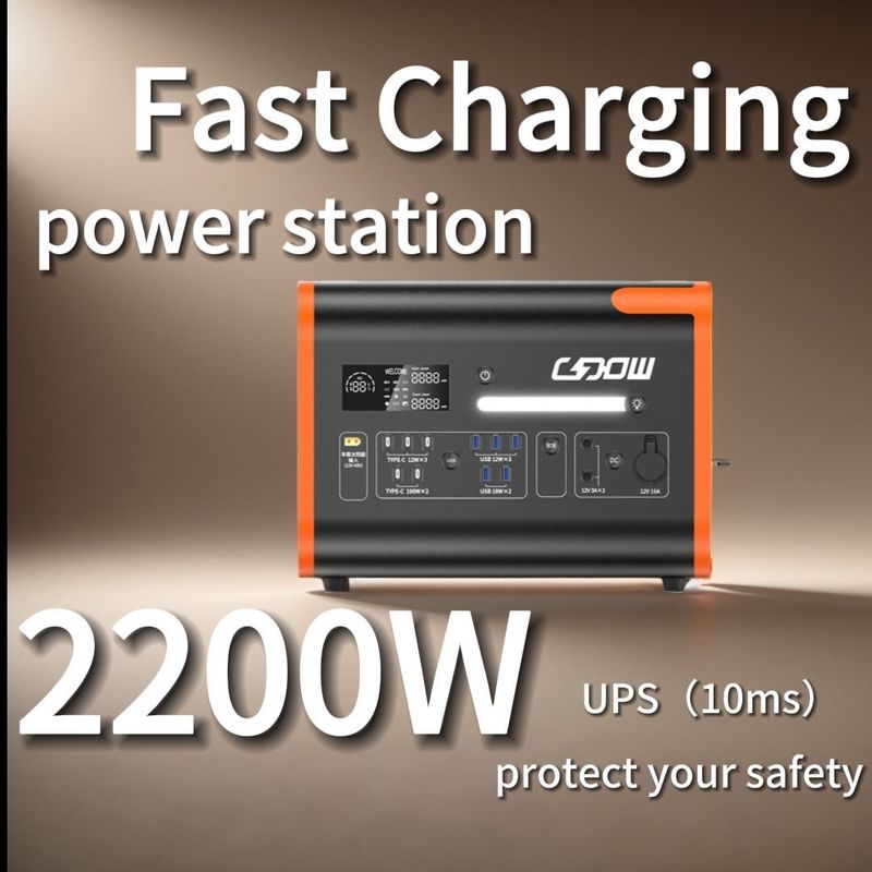 4400W пиковая мощность солнечная портативная электростанция с защитой BMS и чистой синусовой волной
