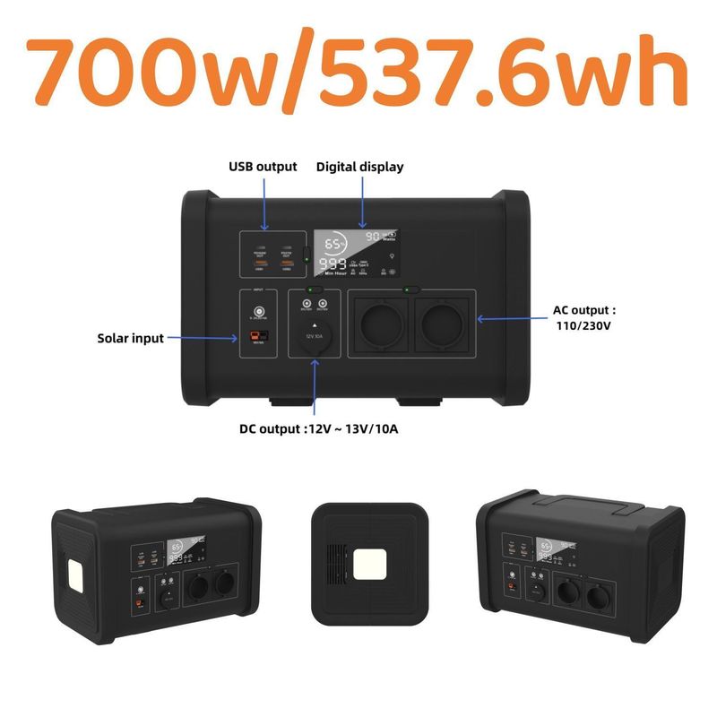 18V/6A Max Solar Input 700W Off-Grid Solar Generator для портативной солнечной электростанции