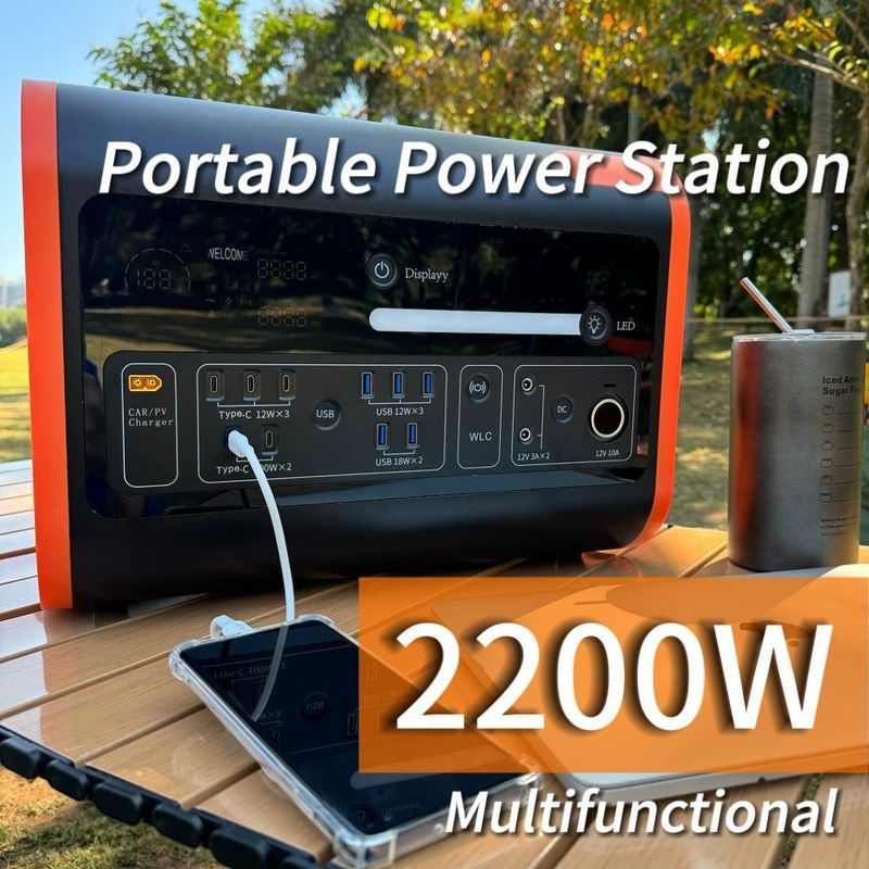 2200W портативный генератор солнечной электростанции для кемпинга экологически чистый и индивидуальный