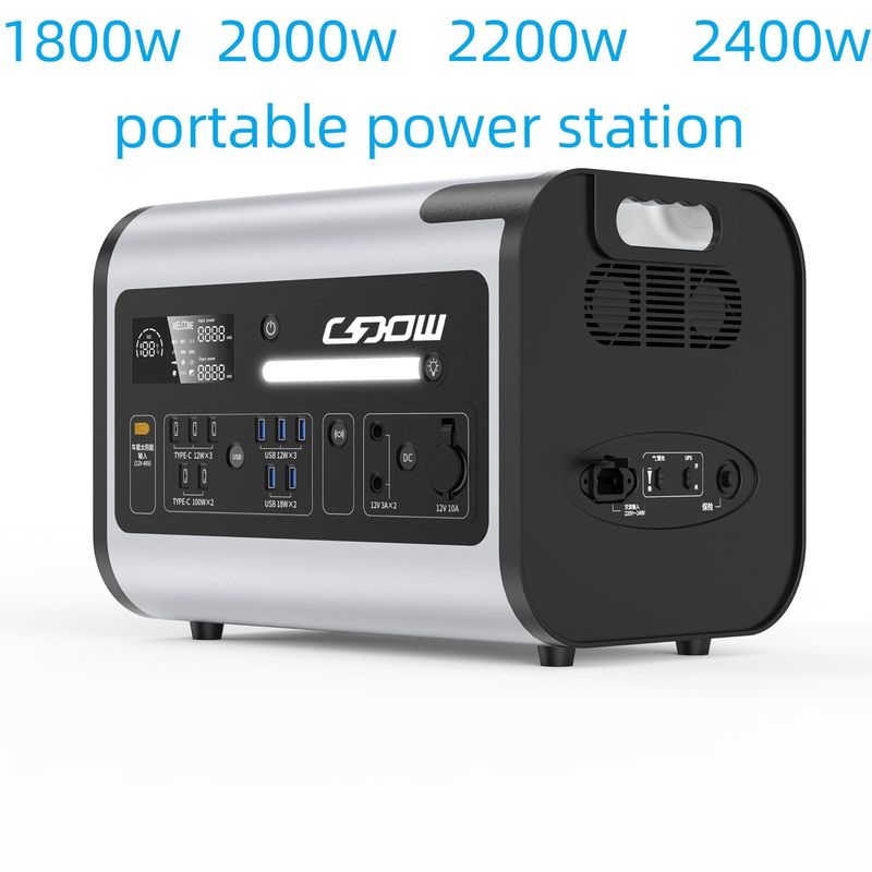 Чистая синусовая волна LiFePO4 220V Бытовая мобильная электростанция на открытом воздухе 2200W Хранение энергии