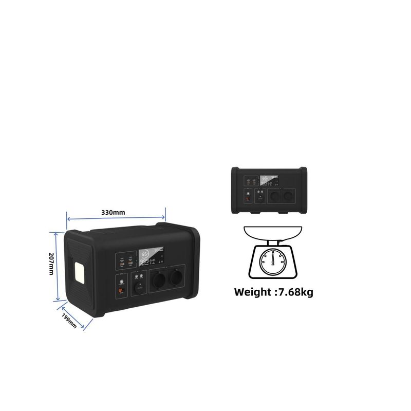 12V-13V/10A постоянный ток Выход 700W/537.6wh портативная электростанция для кемпинга и солнечной энергии