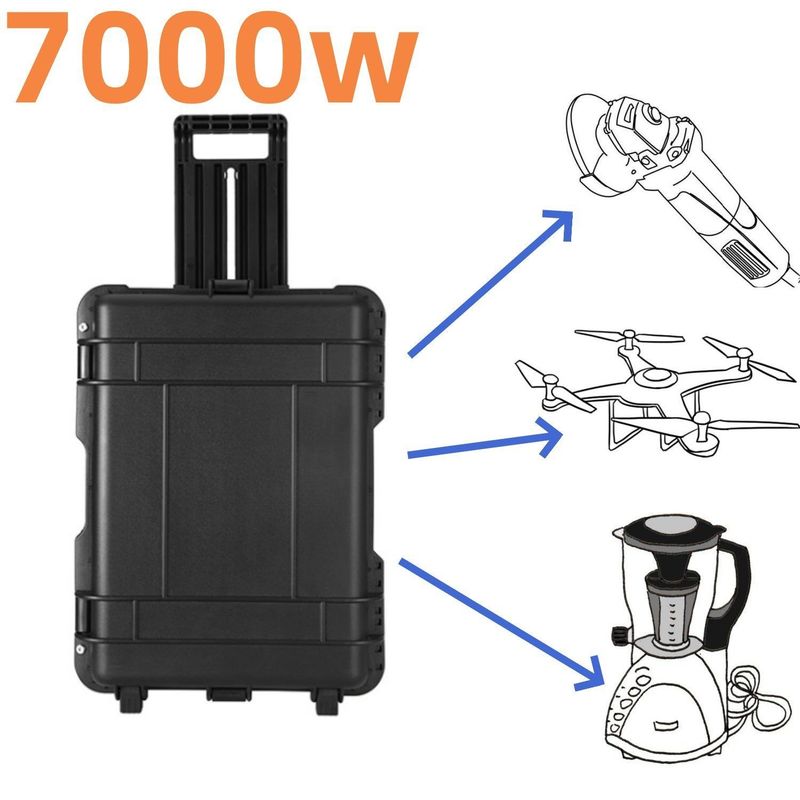 Мощность 7000W/6993wh Солнечный генератор для наружного 610*440*250 мм взрывостойкого света