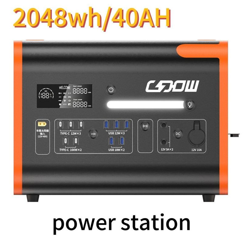 AC Pure Sine Wave 2200W/2048wh портативная электростанция для семейного кемпинга на открытом воздухе