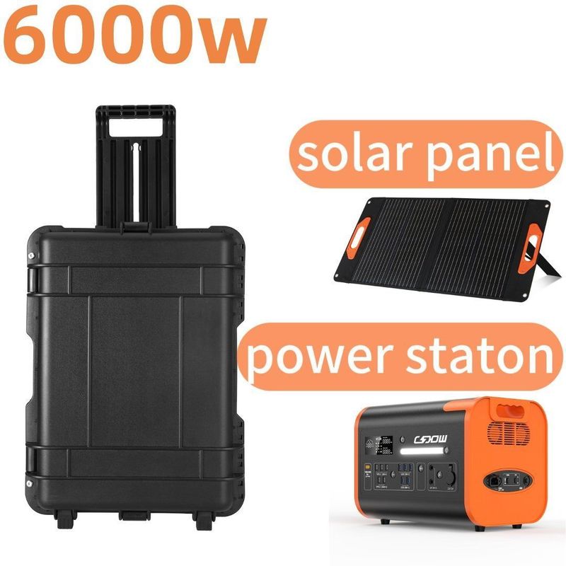 110V 220V Склад высокой мощности 6000W Наружная мобильная электростанция для чрезвычайных ситуаций
