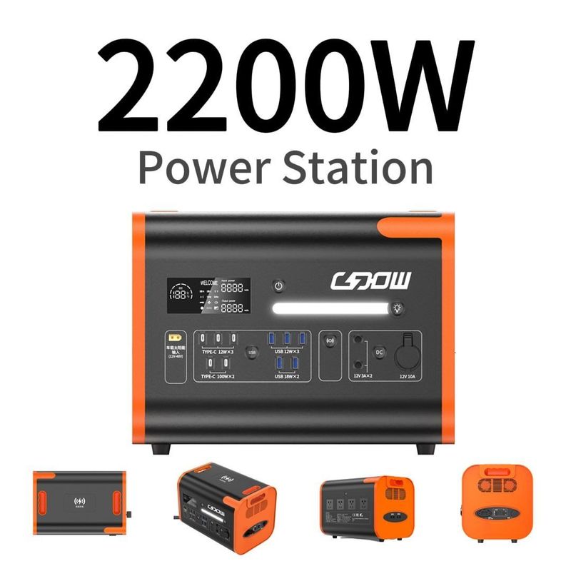 Быстрая зарядка 2200W 2000W 2500W Наружная солнечная электростанция