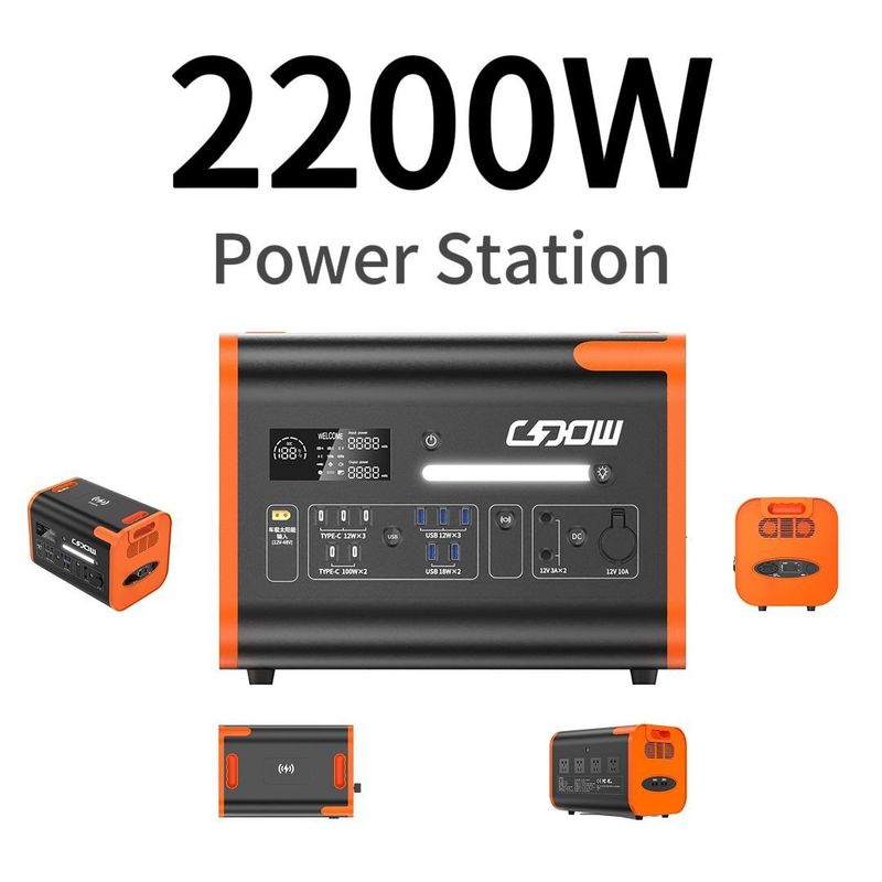2200W 2000W 2500W портативная батарейная электростанция с переменной зарядкой и выходом USB типа C
