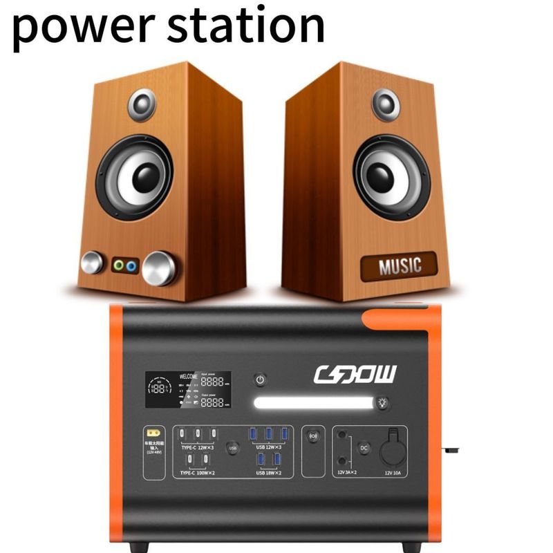 Электростанция с литийными батареями большой мощности 2200W/2048wh для семейных чрезвычайных ситуаций