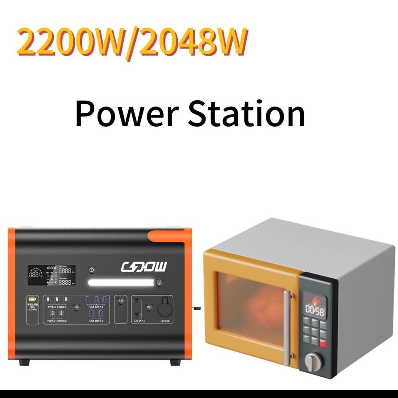 Портативная электростанция 1500W/2200W/3000W UPS со всем выходном разъемом переменного тока в черном оранжевом цвете