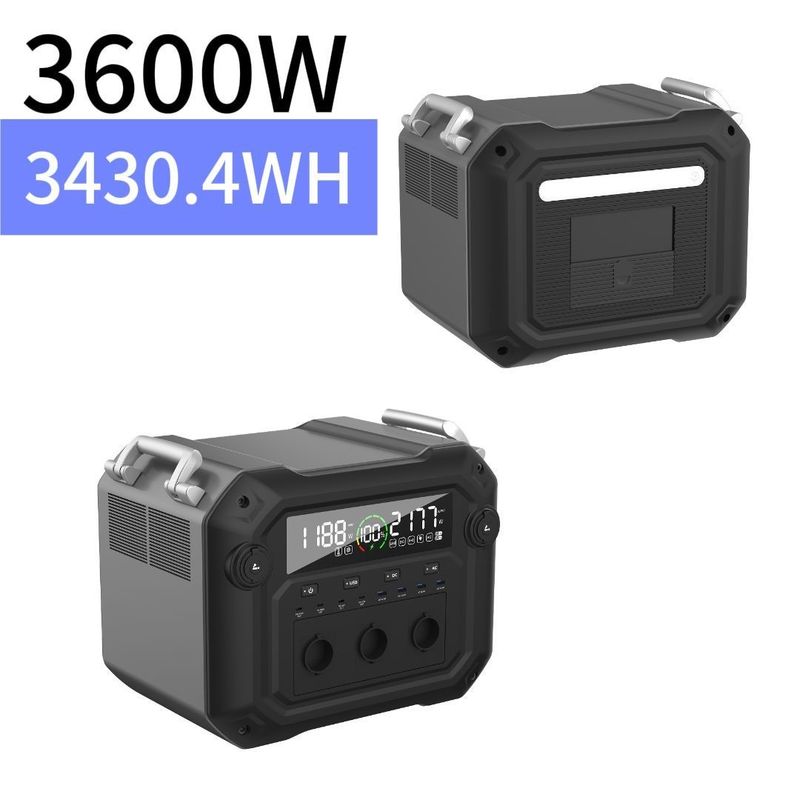 Двунаправленный инвертор 3600W/3430.4wh Многофункциональный мобильный источник питания для наружных помещений