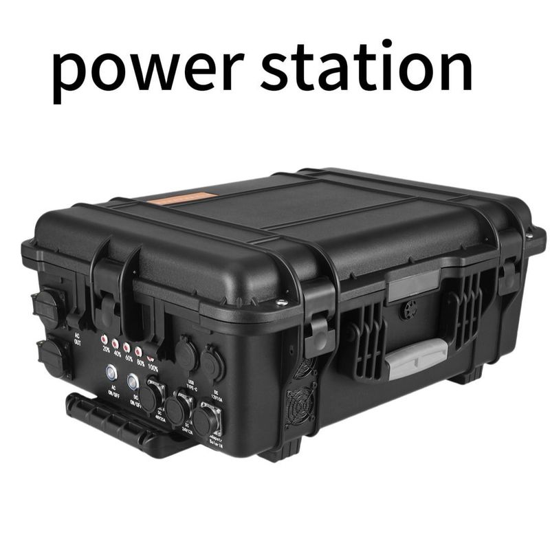 4000W 3840Wh портативная мобильная электростанция с индикатором батареи и взрывостойким светодиодным светильником