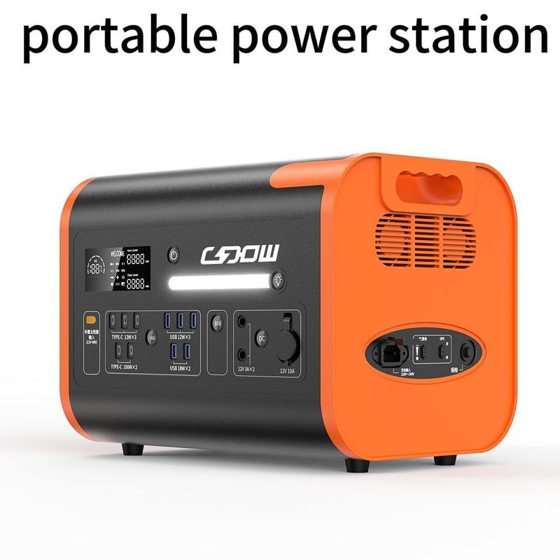 110V/220V Мобильная станция переменного тока / постоянного тока перезаряжаемая 2200W портативная электростанция AT22 Цвет Оранжевый Черный