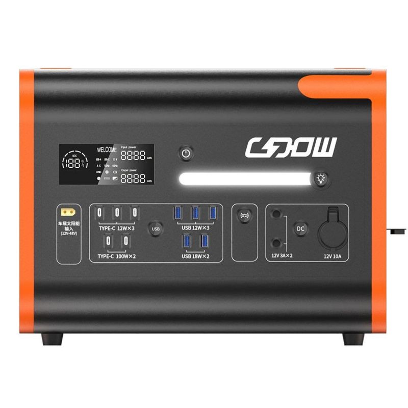40ah/2200W/2048wh Горячая оранжевая бытовая портативная электростанция для хранения энергии на открытом воздухе