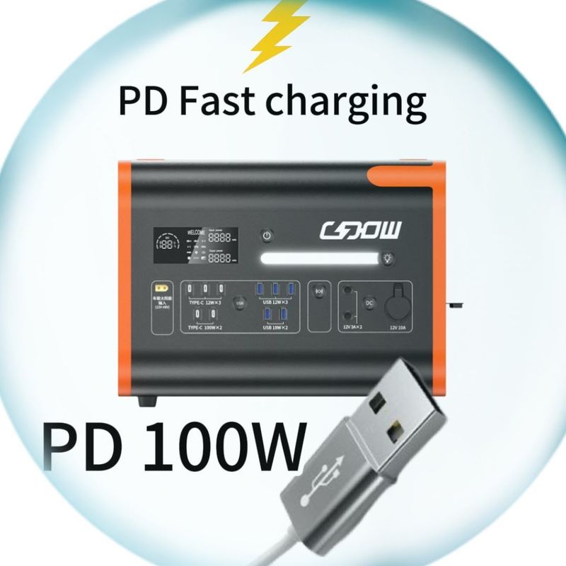 2200W/2000W/2400W портативная электростанция с ЖК-дисплеем Оранжевый Черный Настраиваемый